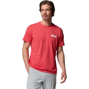 Columbia Mens Collegiate PFG Tee Short Sleeve(Uga – Bright Red Heather)