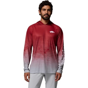Columbia Men’s Collegiate Super Terminal Tackle Hoodie(Ark – Red Velvet/Columbia Grey)