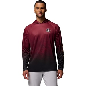 Columbia Men’s Collegiate Super Terminal Tackle Hoodie(Fsu – Cabernet/Black)