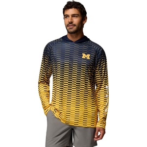Columbia Men’s Collegiate Super Terminal Tackle Hoodie(Um – Collegiate Navy/Yellow)