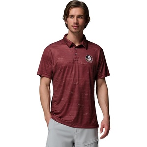 Columbia Men’s Collegiate Super Terminal Tackle Polo(Fsu – Cabernet)