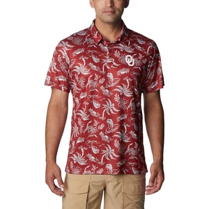 Columbia Men’s Collegiate Super Terminal Tackle Polo(Ok – Red Velvet Dorado Isle Print)