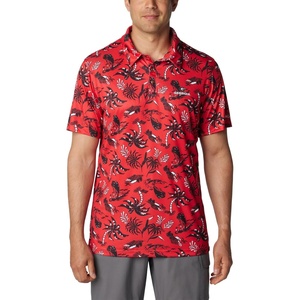 Columbia Men’s Collegiate Super Terminal Tackle Polo(Uga – Bright Red Dorado Isle Print)