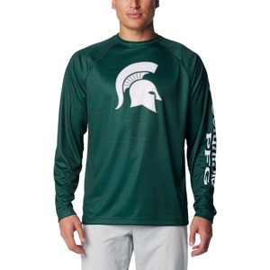 Columbia Men’s Collegiate Terminal Tackle Heather Long Sleeve Shirt(Ms – Spruce Heather)