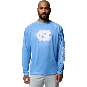 Columbia Men’s Collegiate Terminal Tackle Heather Long Sleeve Shirt(Nc – White Cap Heather)