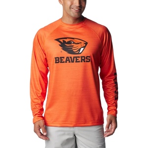 Columbia Men’s Collegiate Terminal Tackle Heather Long Sleeve Shirt(Osu – Tangy Orange Heather)