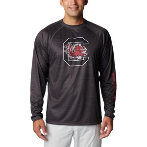 Columbia Men’s Collegiate Terminal Tackle Heather Long Sleeve Shirt(Sc – Shark Heather)