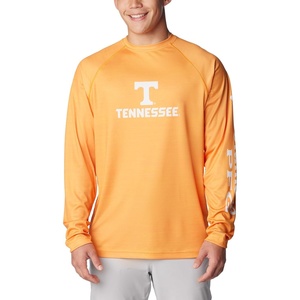 Columbia Men’s Collegiate Terminal Tackle Heather Long Sleeve Shirt(Ut – Solarize Heather)