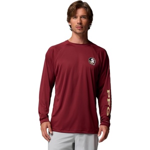 Columbia Men’s Collegiate Terminal Tackle Long Sleeve Shirt(Fsu – Cabernet/Sierra Tan)