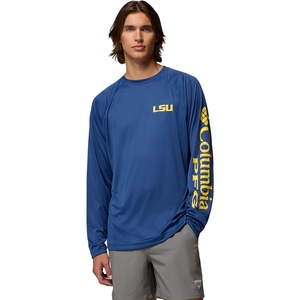 Columbia Men’s Collegiate Terminal Tackle Long Sleeve Shirt(Lsu – Carbon)
