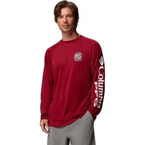 Columbia Men’s Collegiate Terminal Tackle Long Sleeve Shirt(Sc – Beet/White)