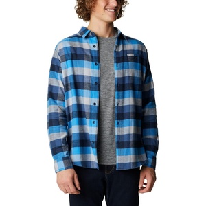 Columbia Men’s Cornell Woods Flannel Long Sleeve Shirt(Azure Blue Multi Buffalo Check)