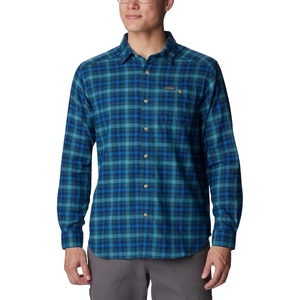 Columbia Men’s Cornell Woods Flannel Long Sleeve Shirt(Bright Indigo Tartan Ombre)
