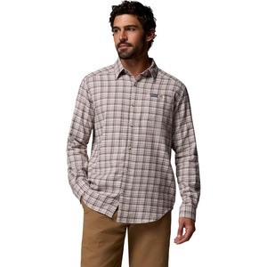 Columbia Men’s Cornell Woods Flannel Long Sleeve Shirt(Dark Stone Cozy Check)