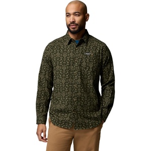 Columbia Men’s Cornell Woods Flannel Long Sleeve Shirt(Greenscape Geostripe Tonal)