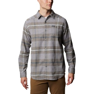 Columbia Men’s Cornell Woods Flannel Long Sleeve Shirt(Nimbus Grey Ombre Plaid)