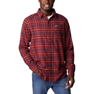 Columbia Men’s Cornell Woods Flannel Long Sleeve Shirt(Red Jasper Multi Tartan)