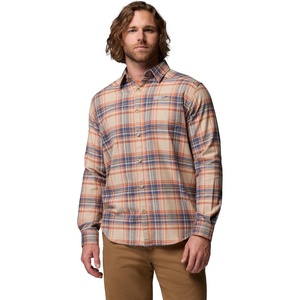 Columbia Men’s Cornell Woods Flannel Long Sleeve Shirt(Teak Brown Textured Plaid)