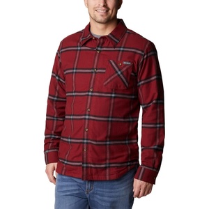 Columbia Men’s Cornell Woods Fleece Lined Shirt Jacket(Red Jasper Windowpane)