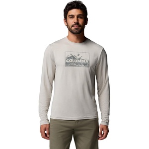 Columbia Men’s Parsons Point Long Sleeve Graphic Tee(Dark Stone Heather Framed Peakscape)