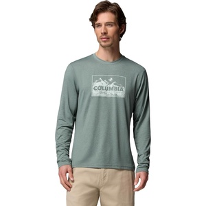Columbia Men’s Parsons Point Long Sleeve Graphic Tee(Sedona Sage Heather Framed Peakscape)