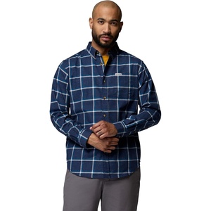 Columbia Mens Rapid Rivers II Long Sleeve Shirt(Coll Navy Windowpane Confetti/White)