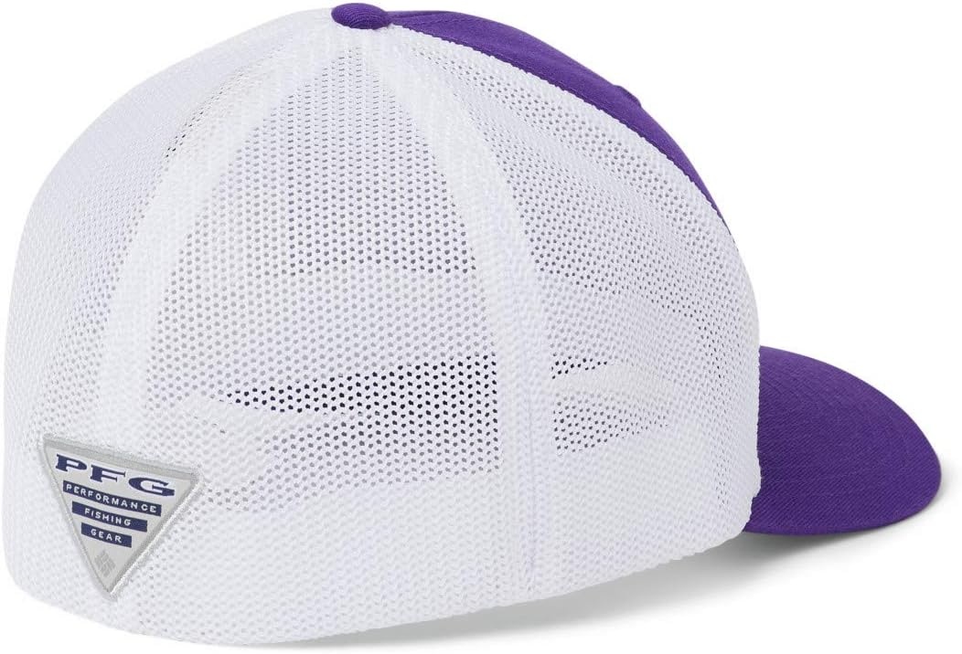 image:imageColumbia NCAA UnisexAdult PFG Mesh Ball Cap LargeXLargeCle Vivid Purple