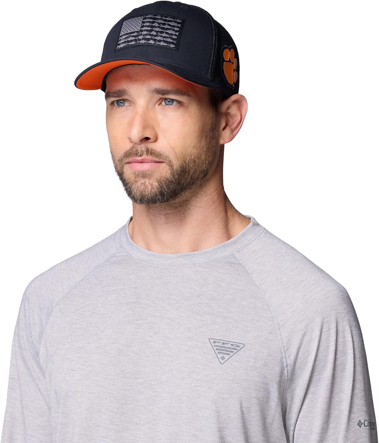 image:imageColumbia Unisex Collegiate PFG Mesh Fish Flag Ball CapCle Black