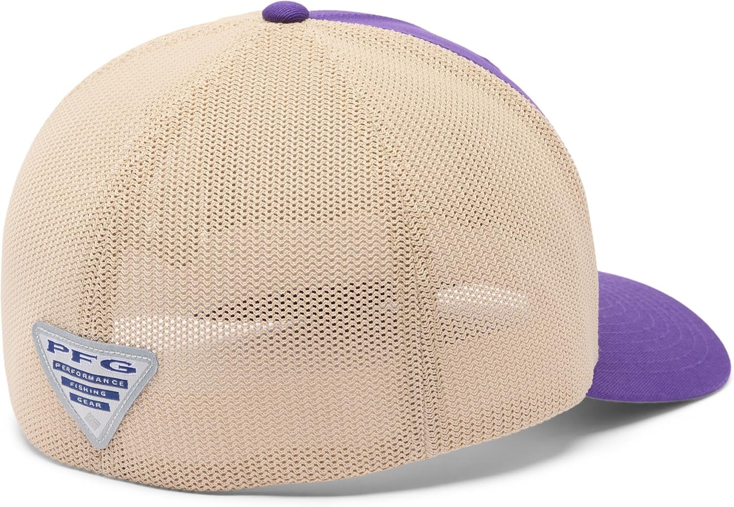 image:imageColumbia Unisex Collegiate PFG Mesh Fish Flag Ball CapLsu Vivid PurpleAncient Fossil
