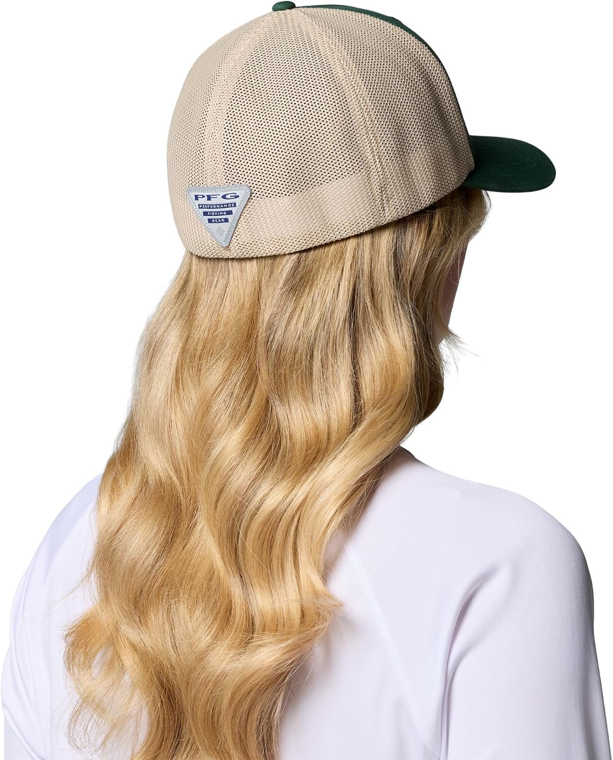 image:imageColumbia Unisex Collegiate PFG Mesh Fish Flag Ball CapMs SpruceAncient Fossil