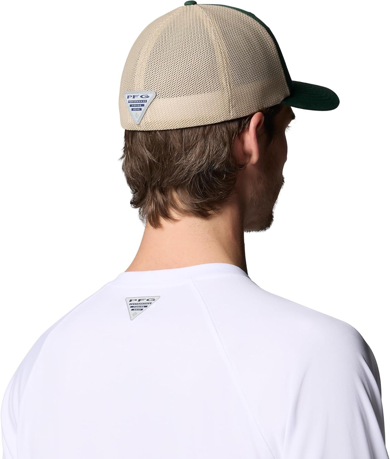 image:imageColumbia Unisex Collegiate PFG Mesh Fish Flag Ball CapMs SpruceAncient Fossil