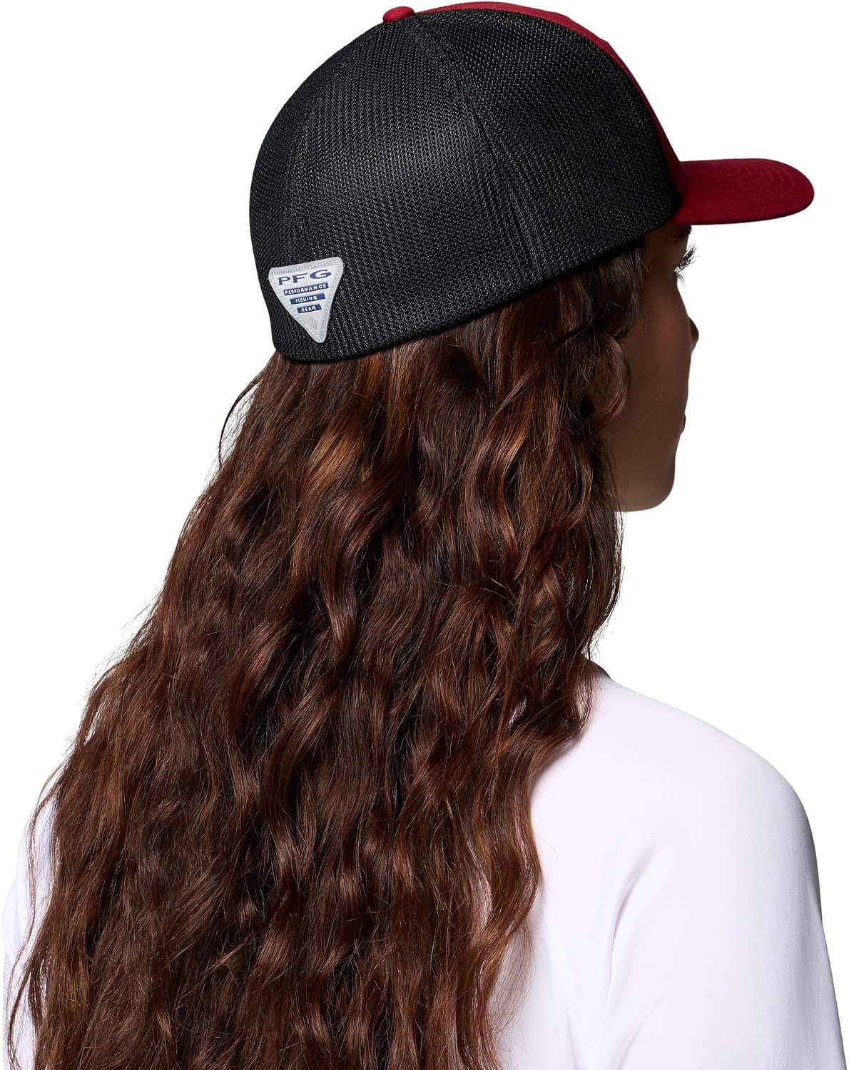 image:imageColumbia Unisex Collegiate PFG Mesh Fish Flag Ball CapSc BeetBlack
