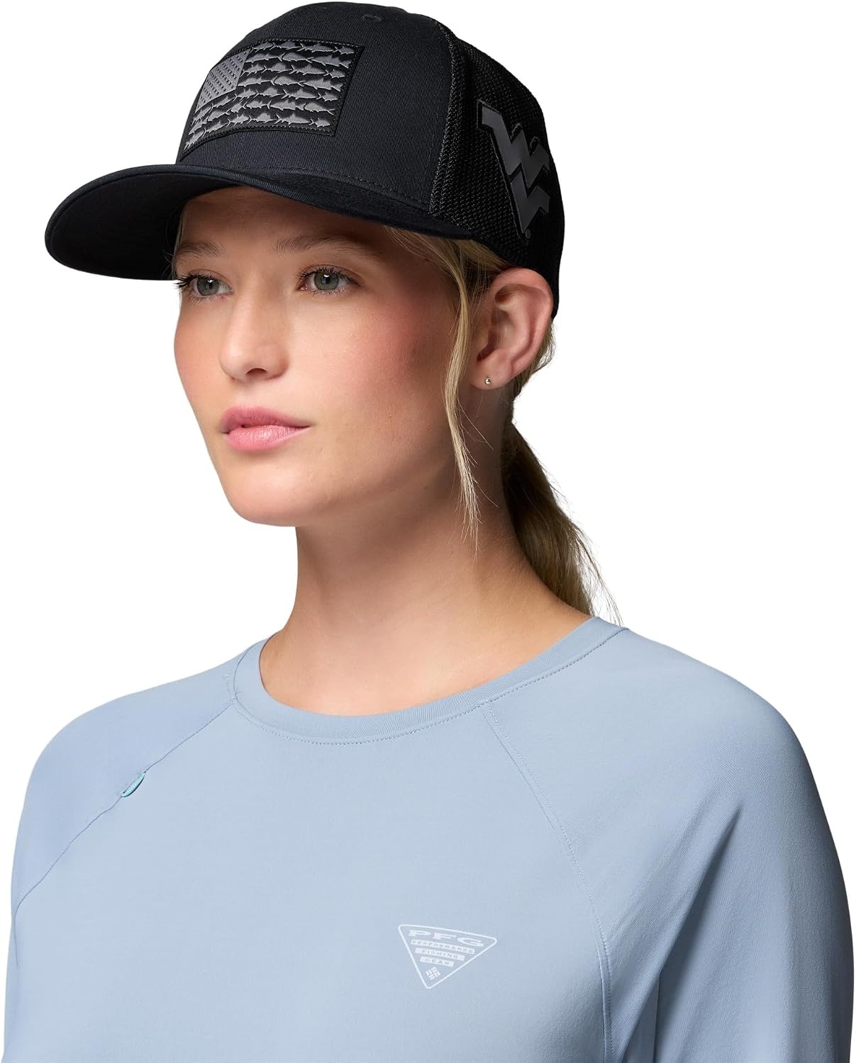 image:imageColumbia Unisex Collegiate PFG Mesh Fish Flag Ball CapWv Black