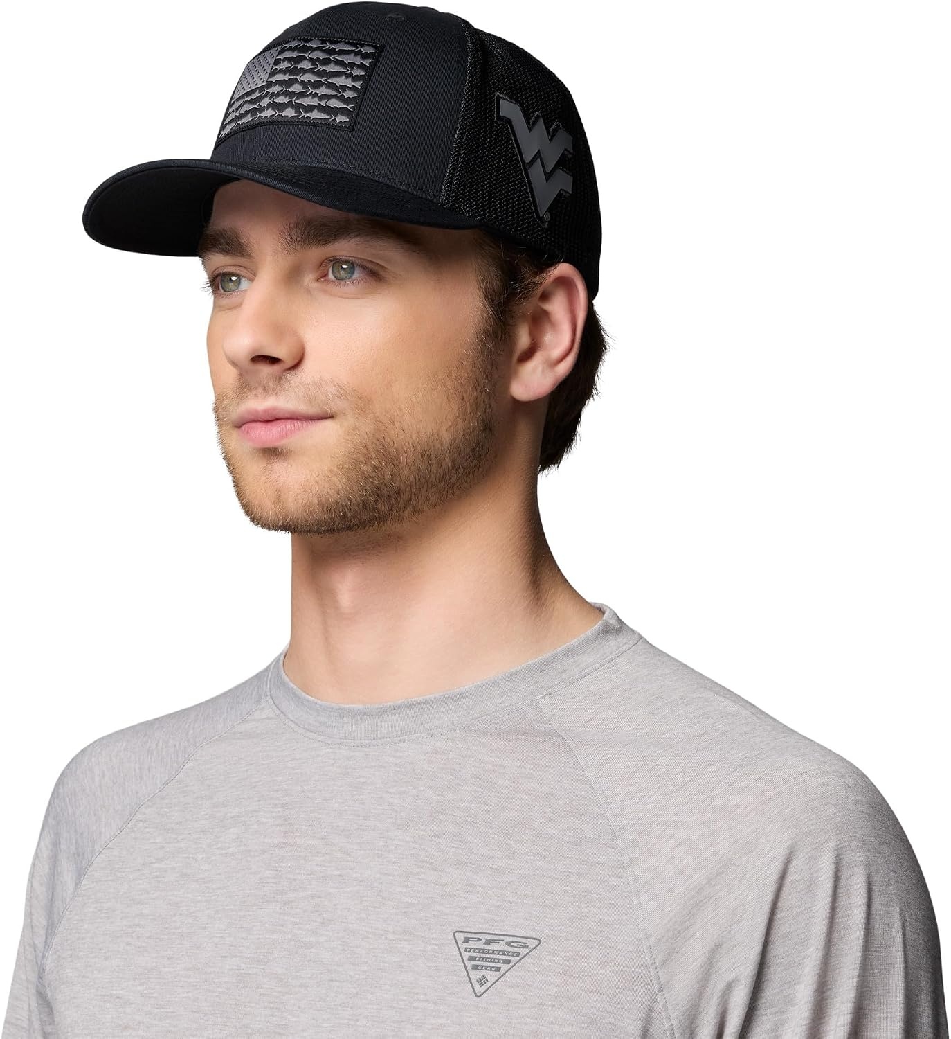 image:imageColumbia Unisex Collegiate PFG Mesh Fish Flag Ball CapWv Black