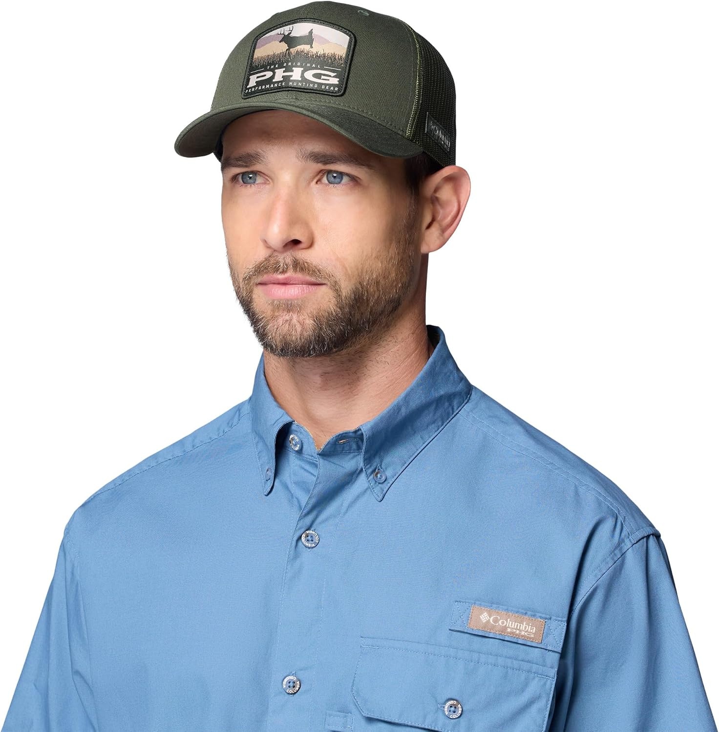image:imageColumbia Unisex PHG Patch Mesh Snap BackSurplus Green Phg Buck