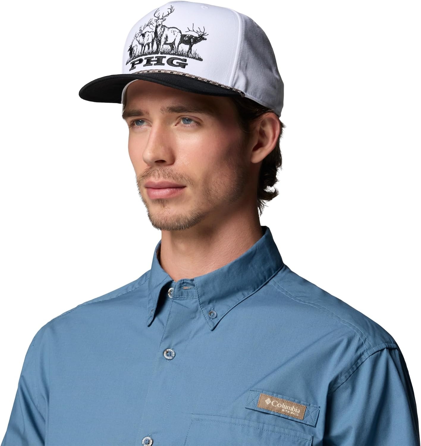 image:imageColumbia Unisex PHG Western SnapbackWhiteBlackBull Herd