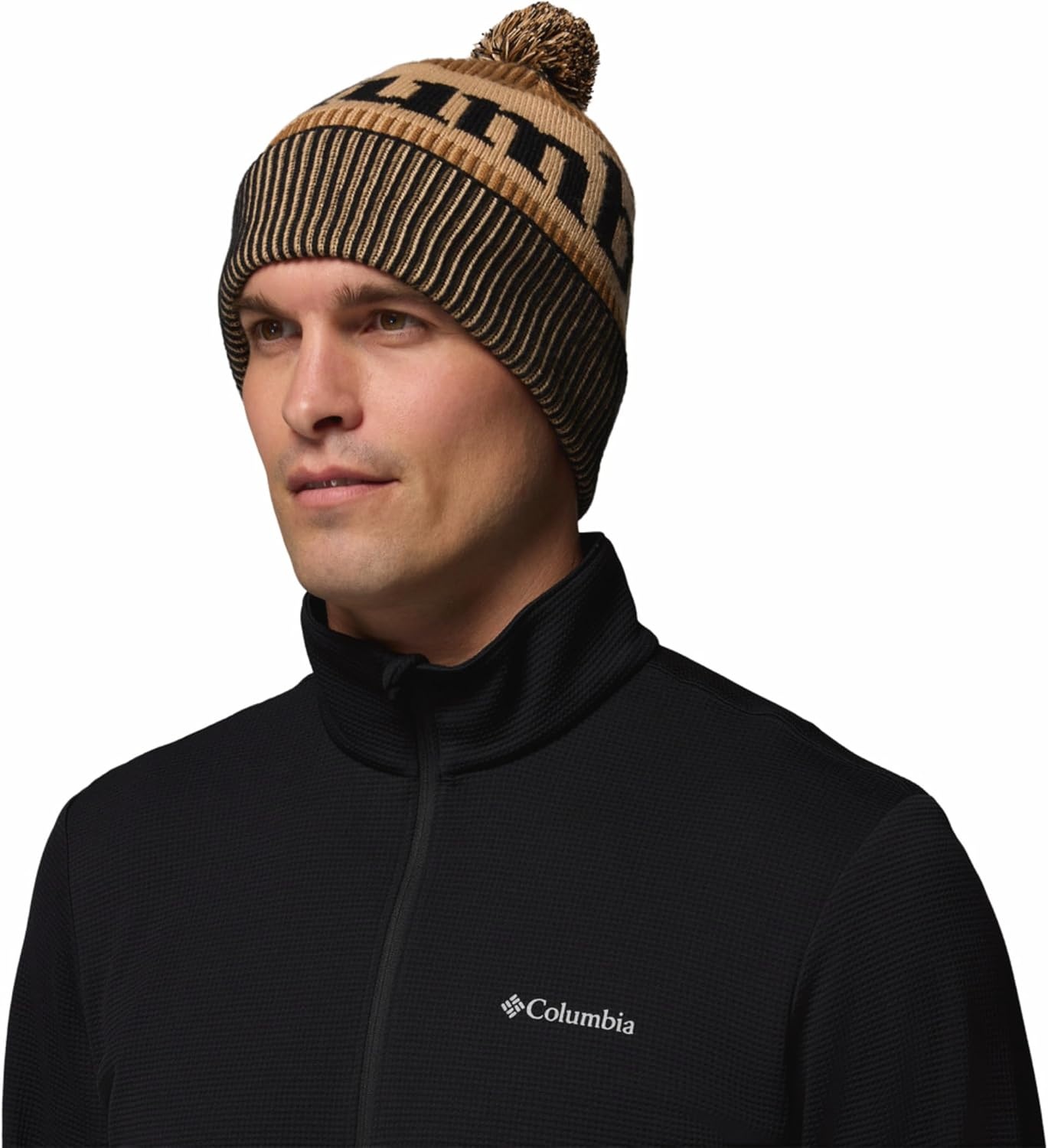 image:imageColumbia Unisex Polar Powder III BeanieBlackCamel BrownCanoe