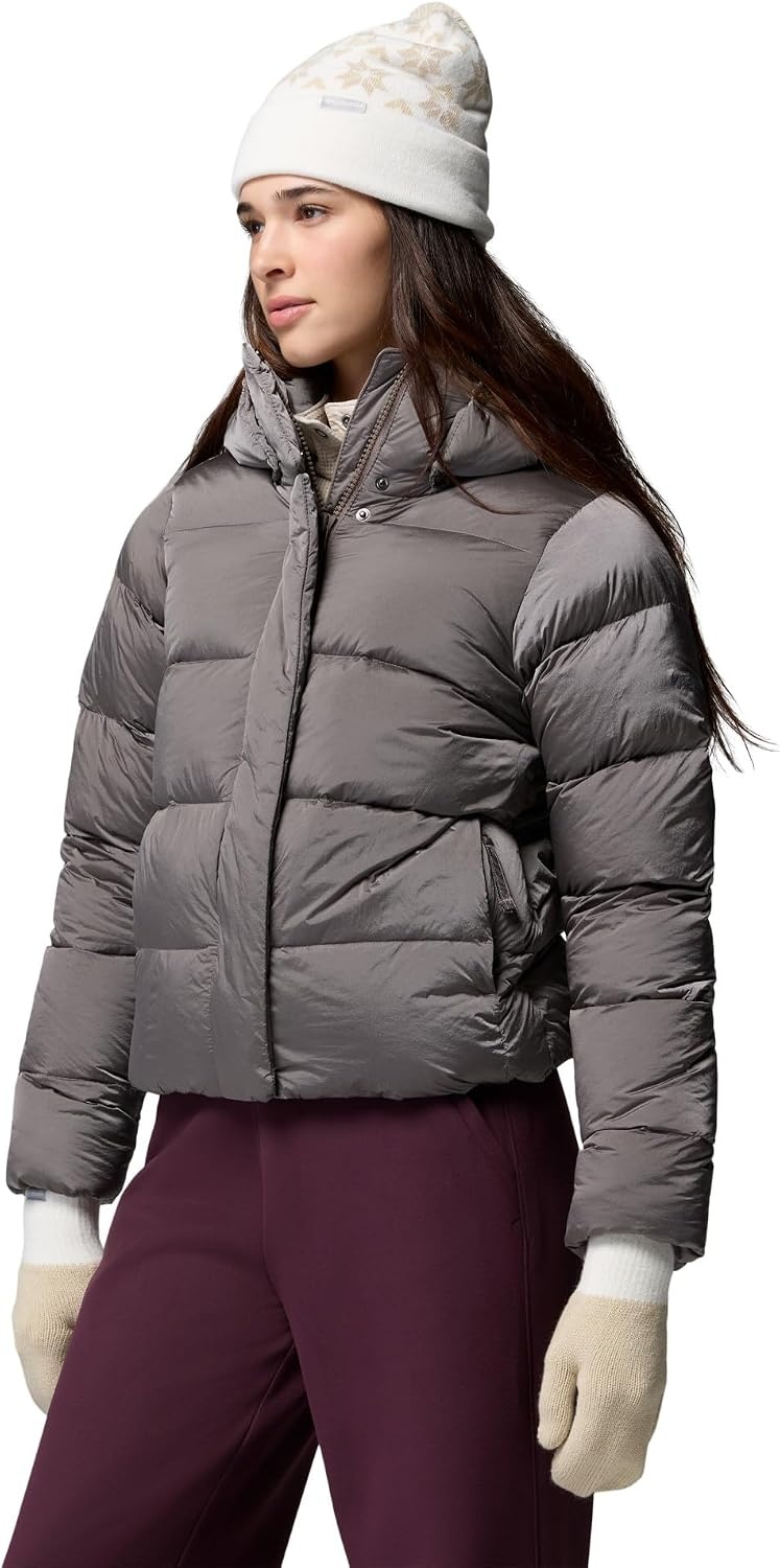 image:imageColumbia Womens Snowflake Beanie and Mitten SetSea SaltAncient FossilDark Stone