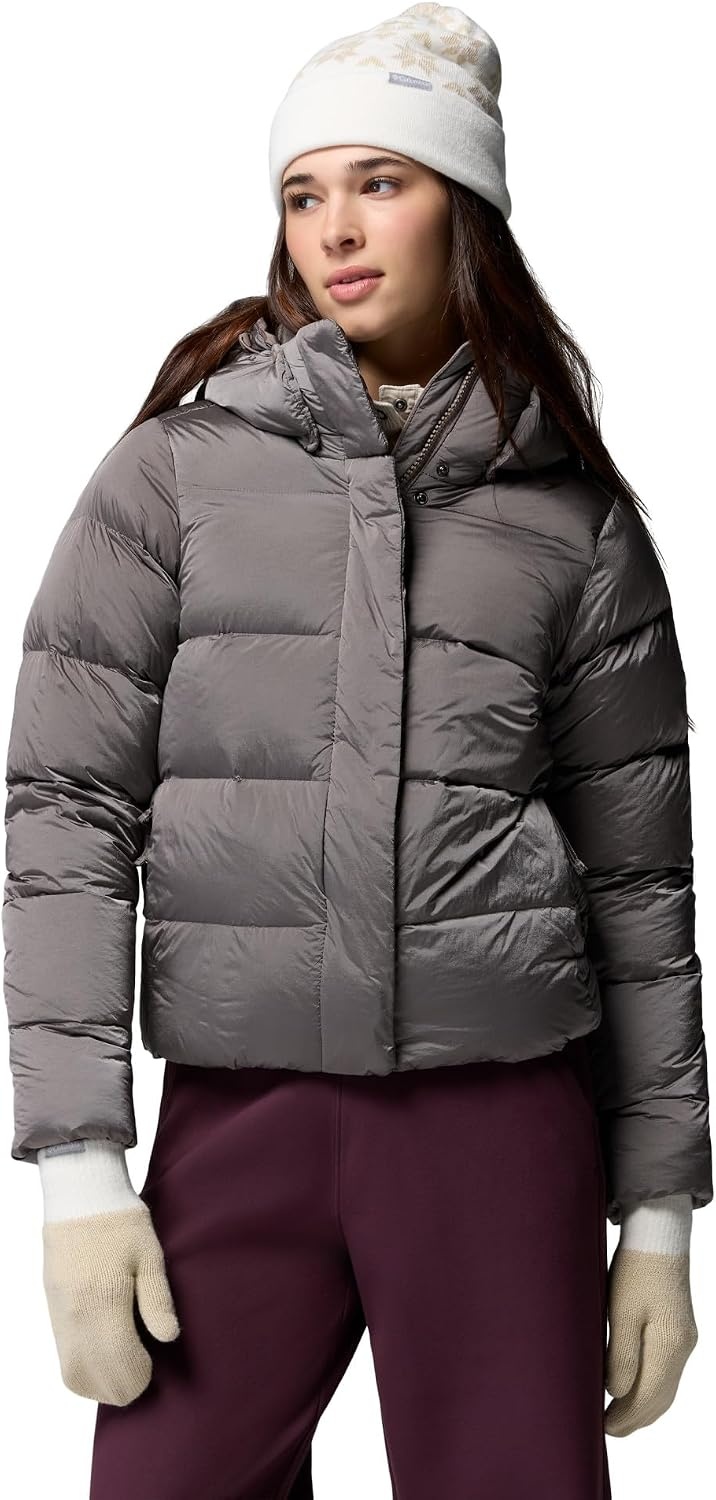 image:imageColumbia Womens Snowflake Beanie and Mitten SetSea SaltAncient FossilDark Stone