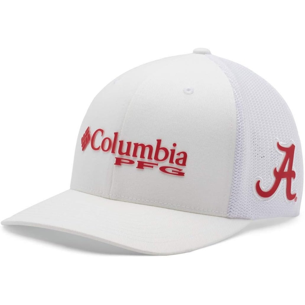 image:imageColumbia NCAA UnisexAdult PFG Mesh Ball Cap LargeXLargeAla White