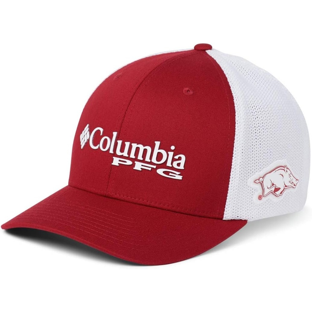 image:imageColumbia NCAA UnisexAdult PFG Mesh Ball Cap LargeXLargeArk Red Velvet