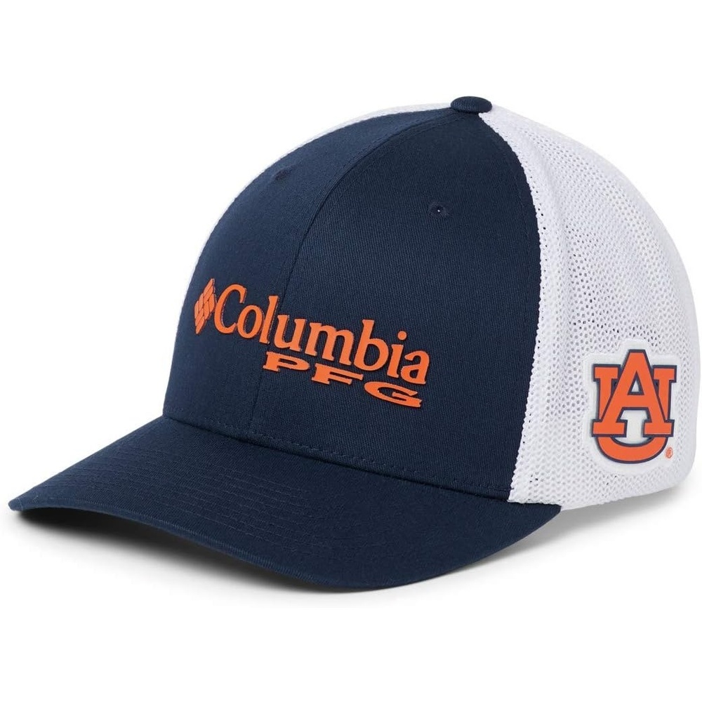 image:imageColumbia NCAA UnisexAdult PFG Mesh Ball Cap LargeXLargeAub Collegiate Navy