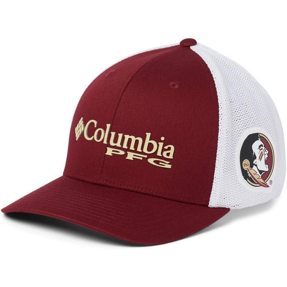image:imageColumbia NCAA UnisexAdult PFG Mesh Ball Cap LargeXLargeFsu Cabernet