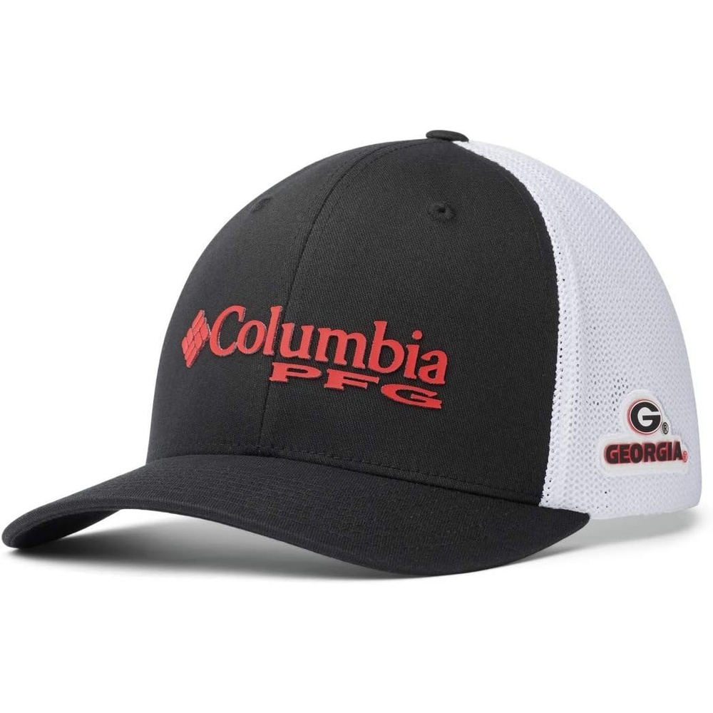 image:imageColumbia NCAA UnisexAdult PFG Mesh Ball Cap LargeXLargeUga Black