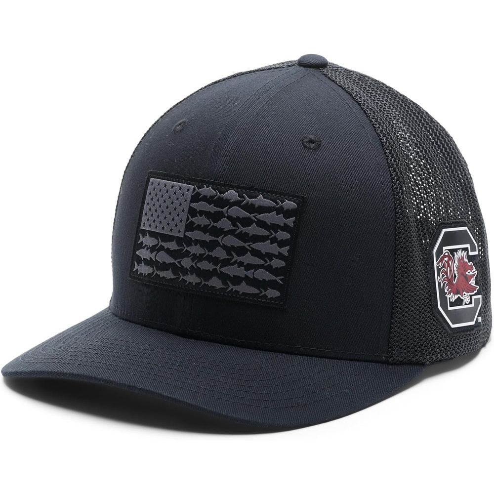 image:imageColumbia Unisex Collegiate PFG Mesh Fish Flag Ball CapSc Black