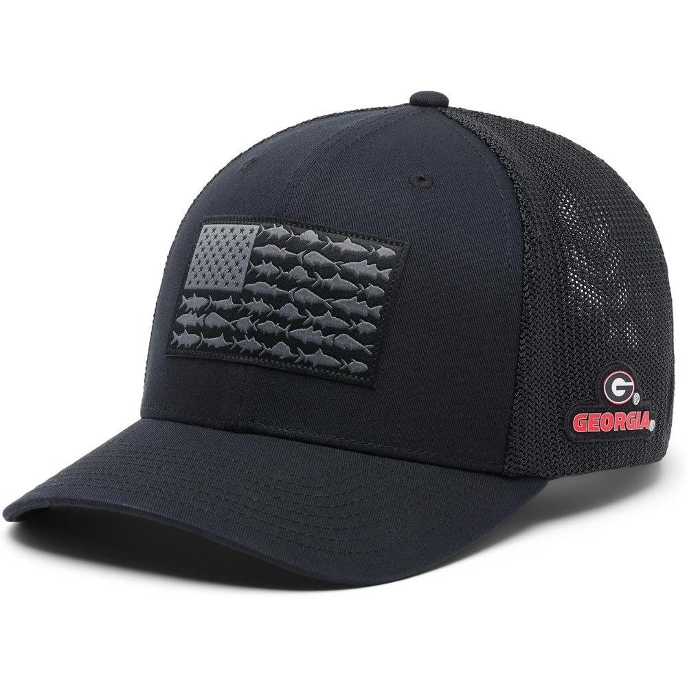 image:imageColumbia Unisex Collegiate PFG Mesh Fish Flag Ball CapUga Black