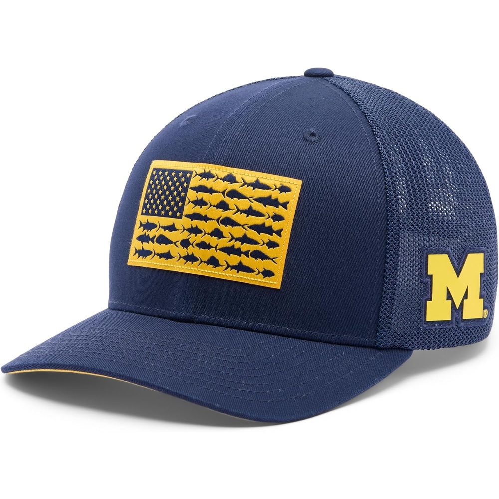 image:imageColumbia Unisex Collegiate PFG Mesh Fish Flag Ball CapUm Collegiate Navy