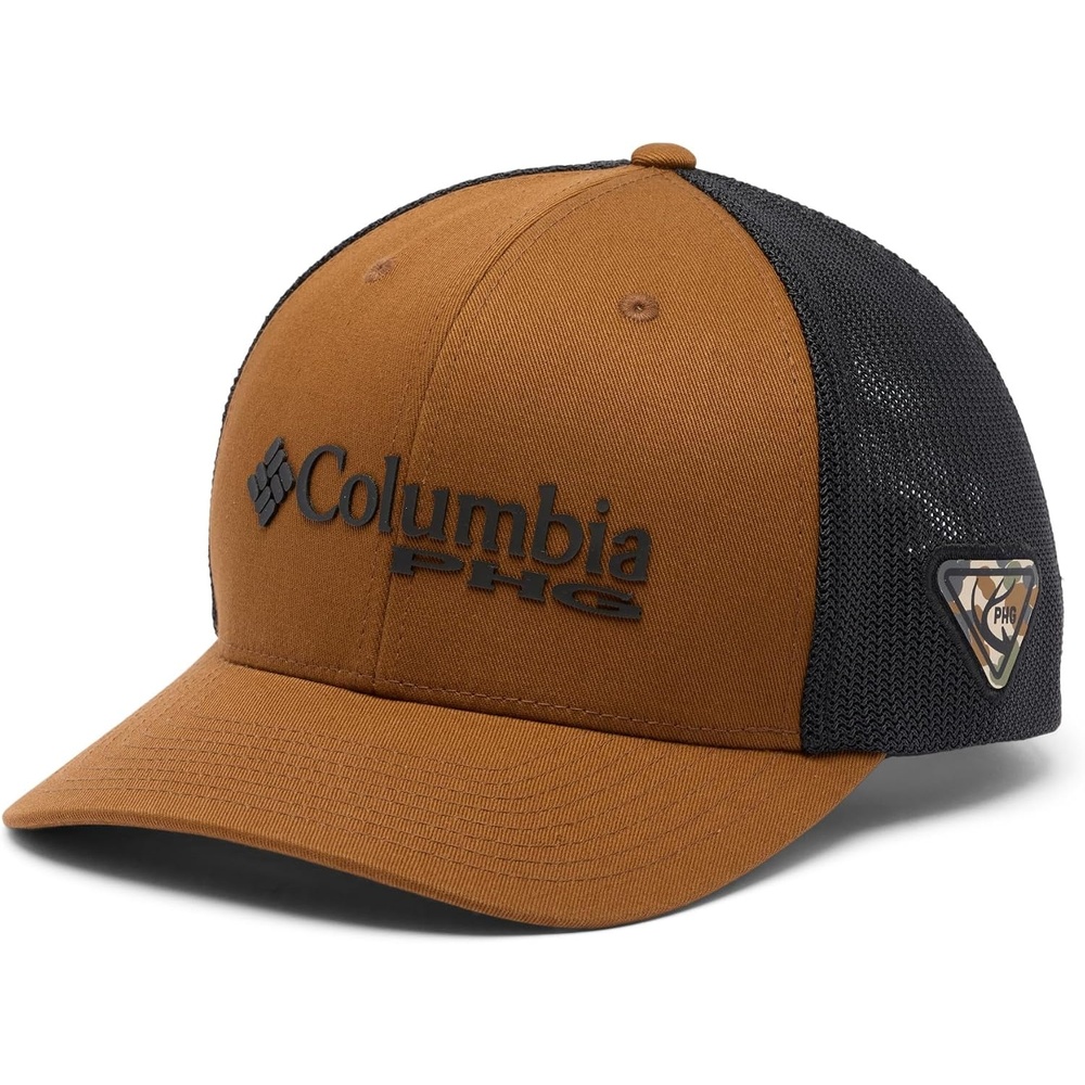 image:imageColumbia Unisex PHG Logo Mesh Ball CapWalnutBlackFossil CamoTri Antler