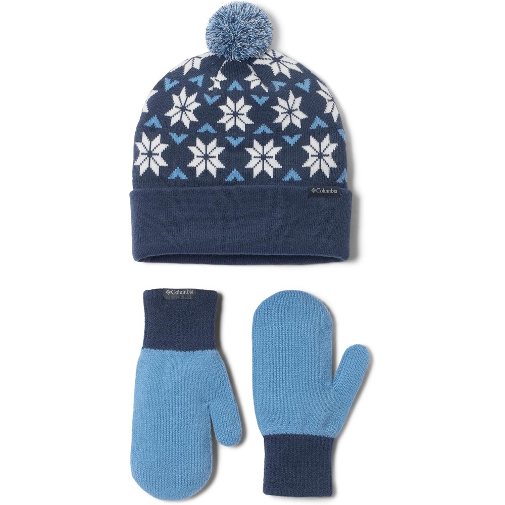 image:imageColumbia Womens Snowflake Beanie and Mitten SetNocturnalSea SaltRainy Day