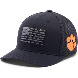 Columbia Unisex Collegiate PFG Mesh Fish Flag Ball Cap(Cle – Black)